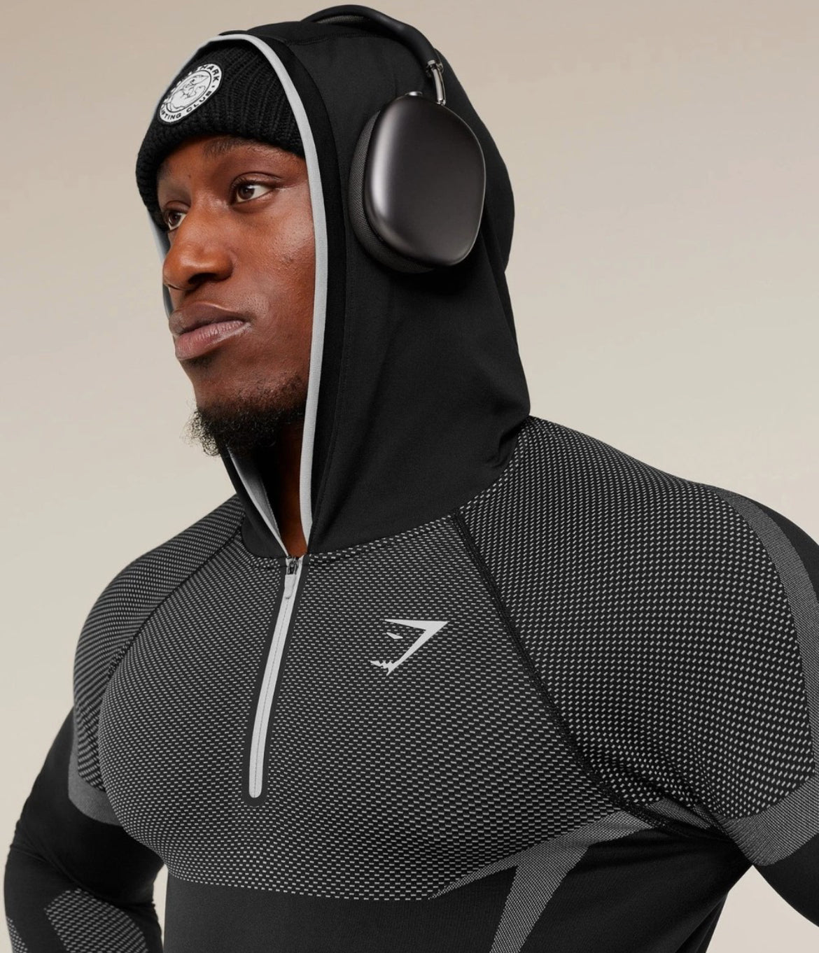 Onyx 5.0 Seamless Hoodie Black/Light Grey