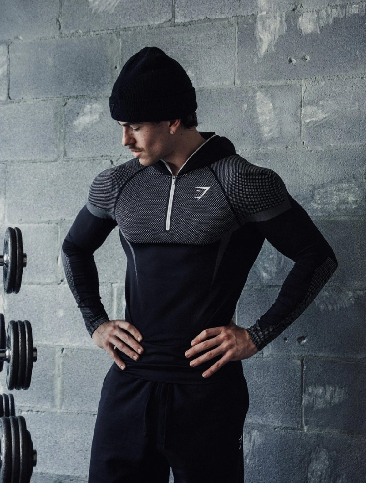 Onyx 5.0 Seamless Hoodie Black/Light Grey