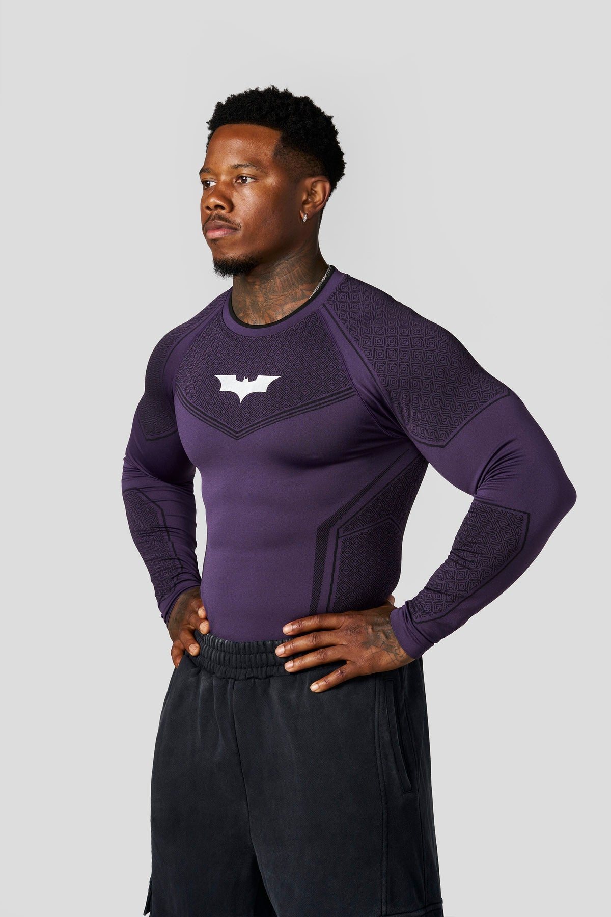 8004 - Batman Compression Longsleeve - Purple Limited Edition - Image 8