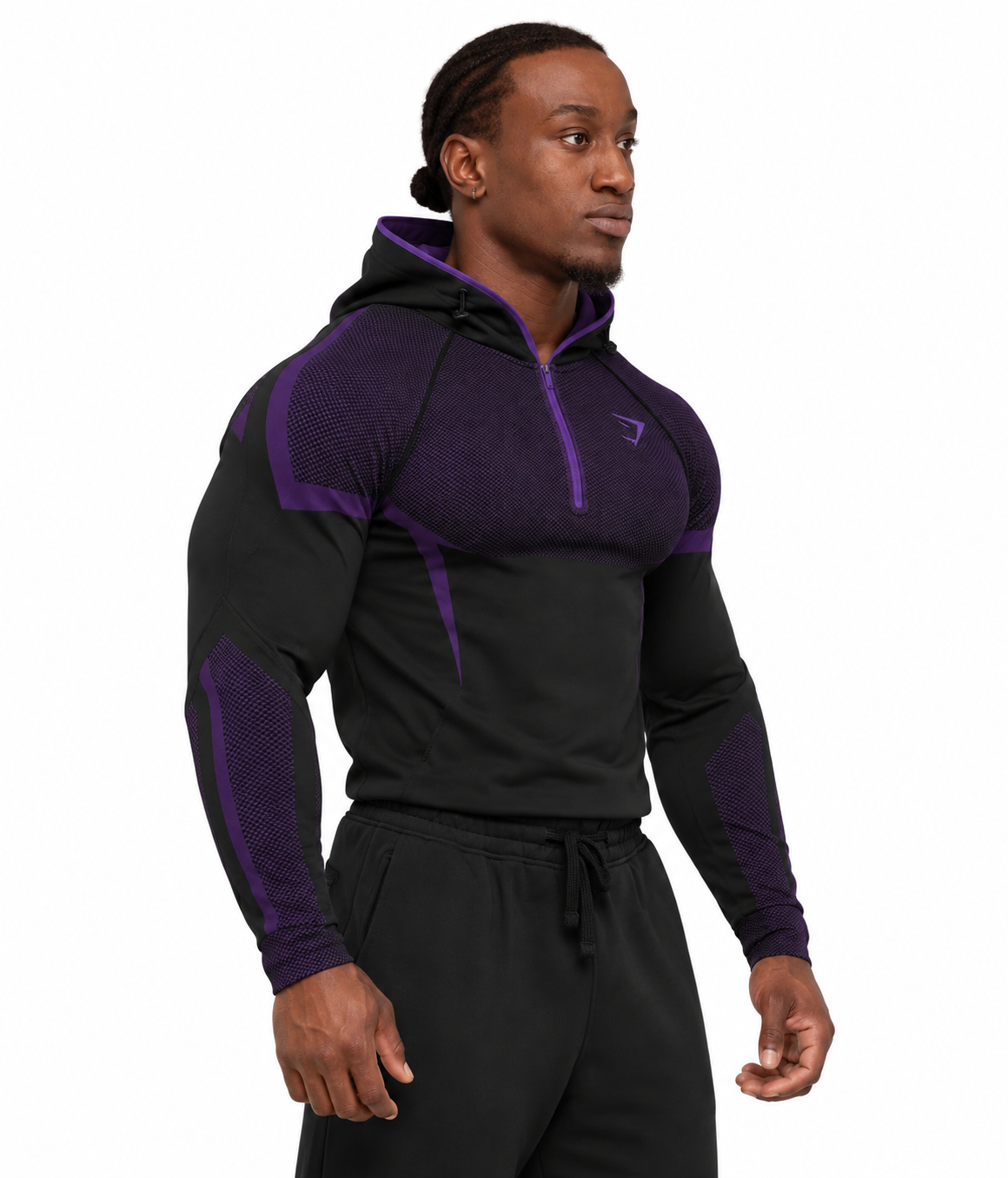 Onyx 5.0 Seamless Hoodie Black/Athletic Purple