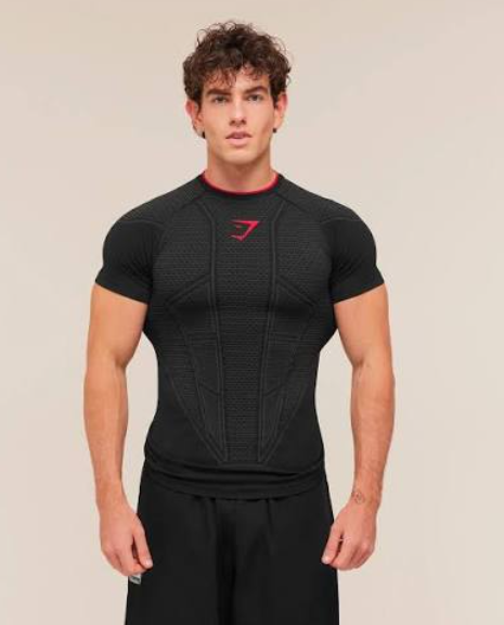 ONYX V1 Performance Compression T-Shirt – Crimson Edition | Premium Muscle Fit Gym Wear
