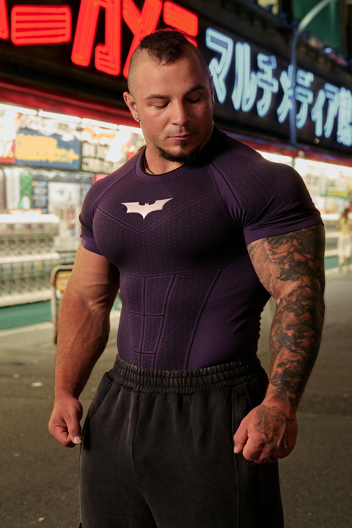 4259 - Batman Compression Tee - Purple Limited Edition - Image 2