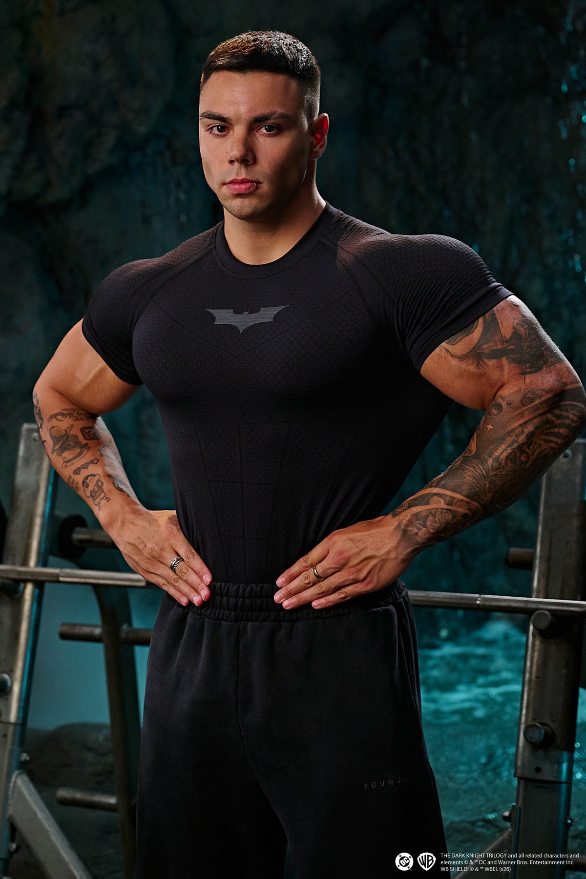 Oxytees 4259 Batman Compression T-Shirt - Black