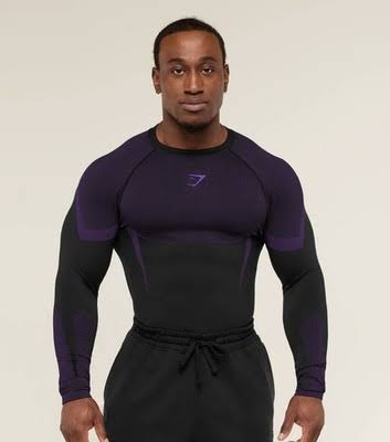 Onyx 5.0 Seamless Compression Tee-Black/Purple