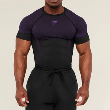 Onyx 5.0 Seamless Compression Tee-Black/Purple