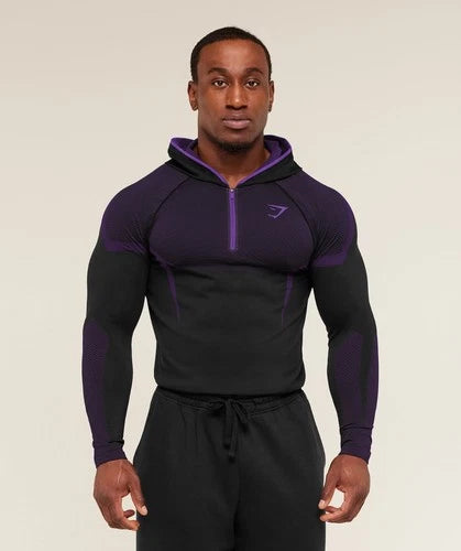 Onyx 5.0 Seamless Hoodie Black/Athletic Purple
